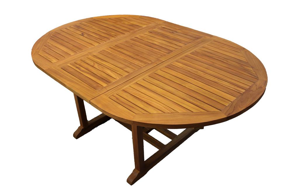 Solid Teak Wood Furniture Oval Extendable Garden Table