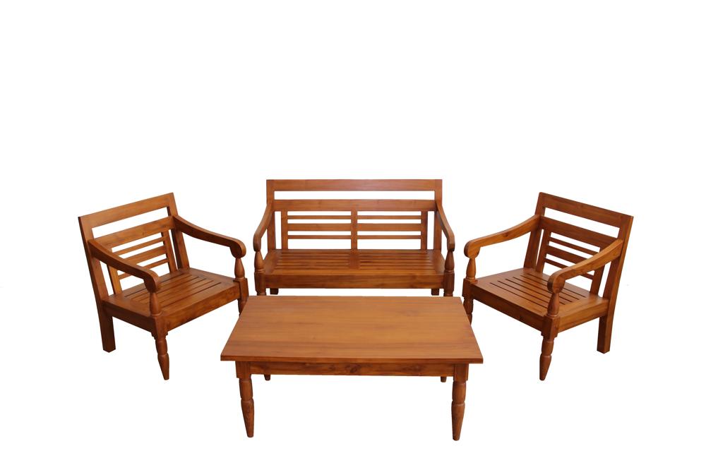 Solid Teak Wood Furniture Panelle Sofa Set