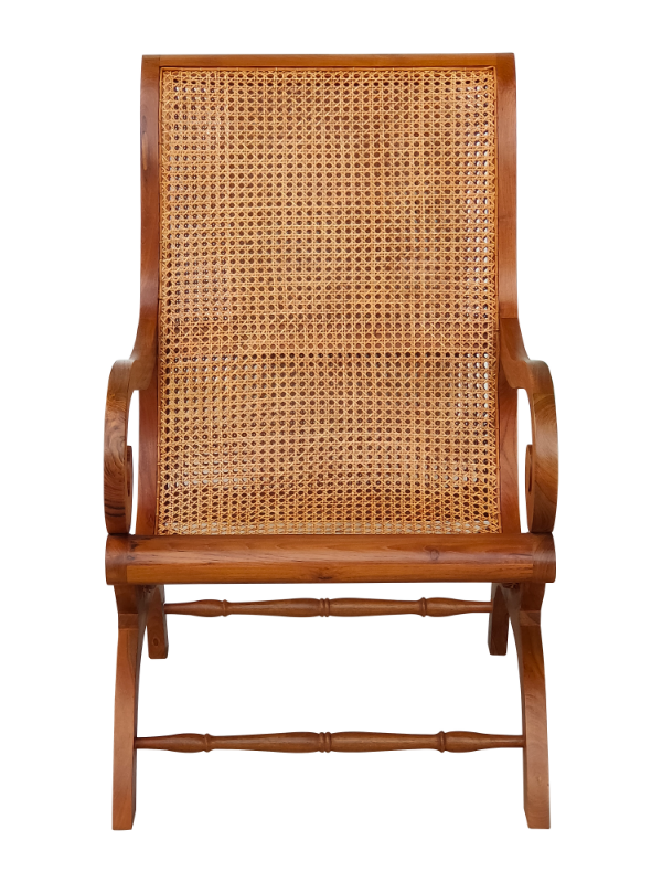 Solid Teak Wood Furniture Rattan Lazy Chair