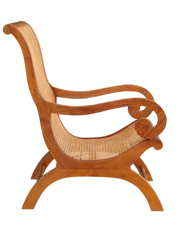 Solid Teak Wood Furniture Rattan Lazy Chair