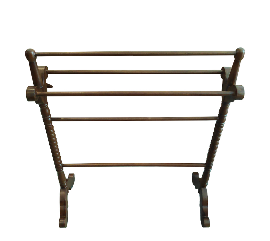 Solid Teak Wood Furniture Twisted Towel Rack (Walnut)