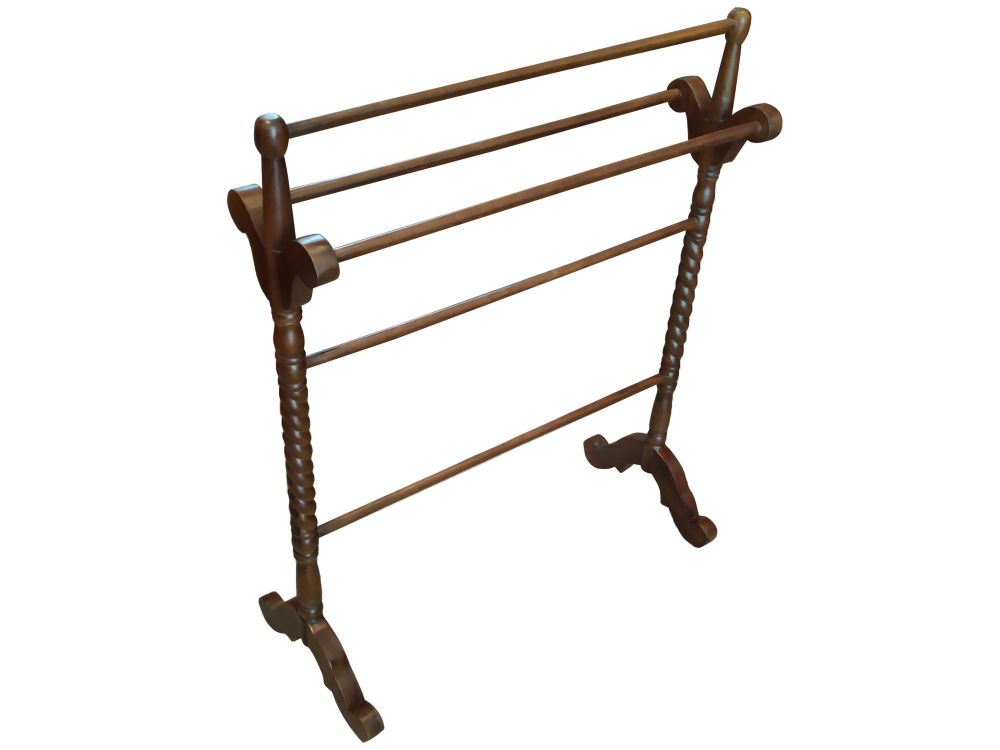 Solid Teak Wood Furniture Twisted Towel Rack (Walnut)