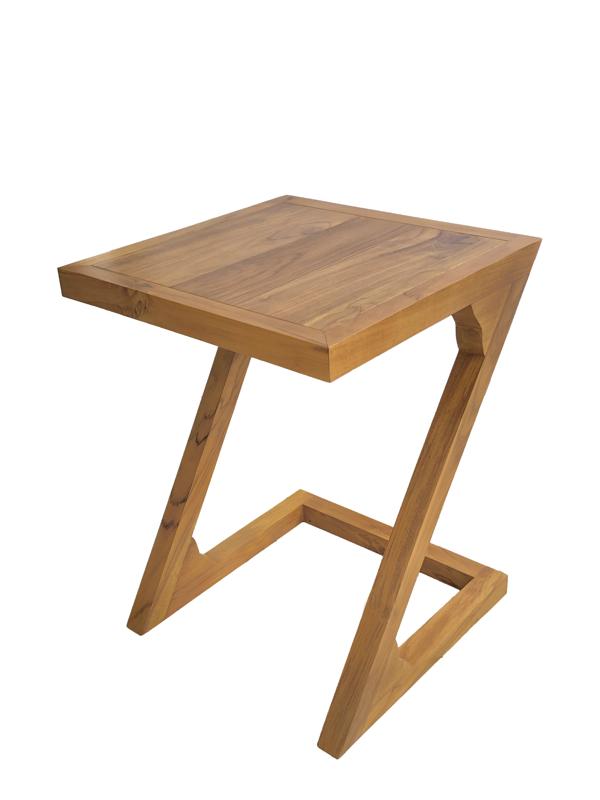Solid Teak Wood Furniture Z Shape Side Table