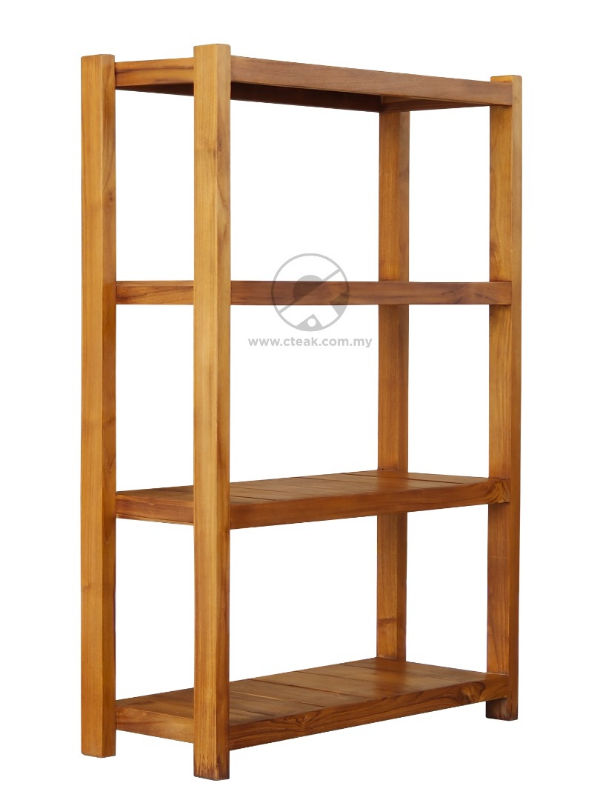 Teak Wood 4 Shelves Flower Rack