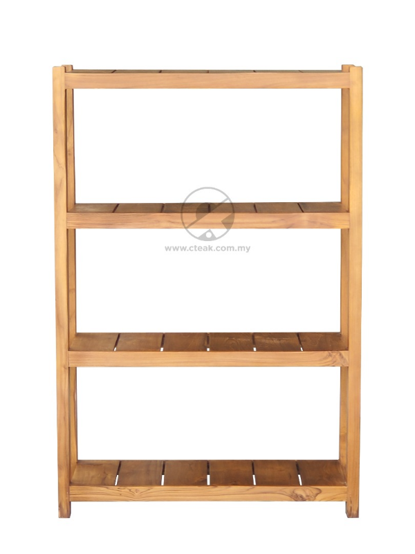 Teak Wood 4 Shelves Flower Rack