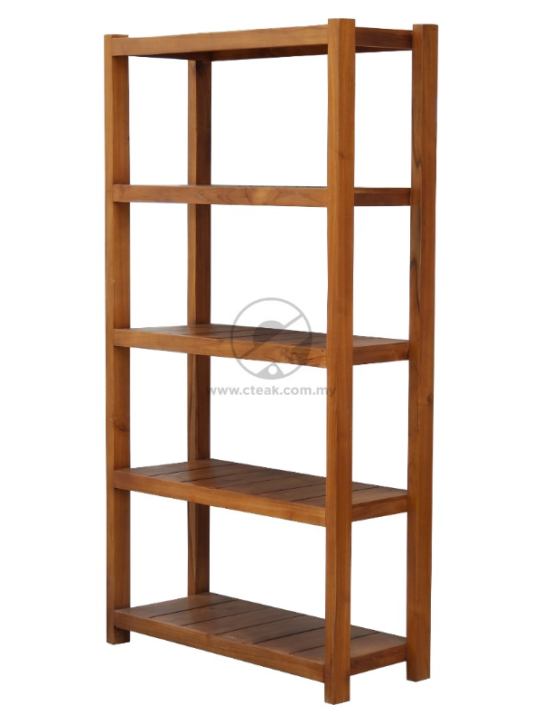 Teak Wood 5 Shelves Flower Rack