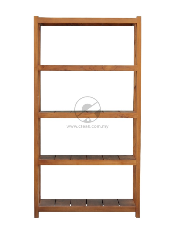 Teak Wood 5 Shelves Flower Rack