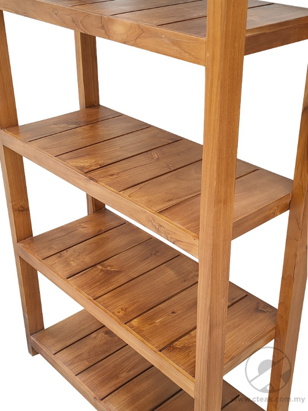 Teak Wood 5 Shelves Flower Rack