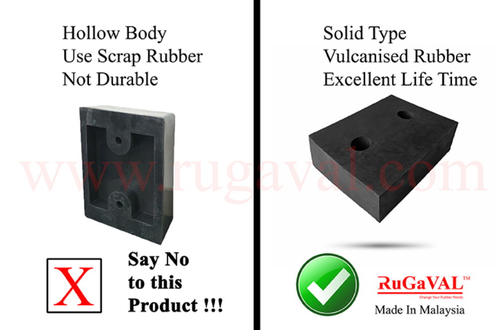 Truck Loading Dock Bumper | Moulded Dock Bumper | Heavy Duty Dock Bumper | 4” x 10” x 13” Solid Bumper | 4” thick Rubber Dock Bumper Manufacturer 