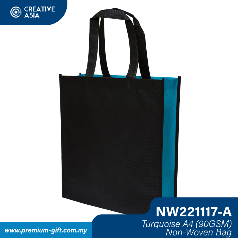 Turquoise A4 (90GSM) Non-Woven Bag 27.9cm(W) x 33.02cm(H) NW221117-A