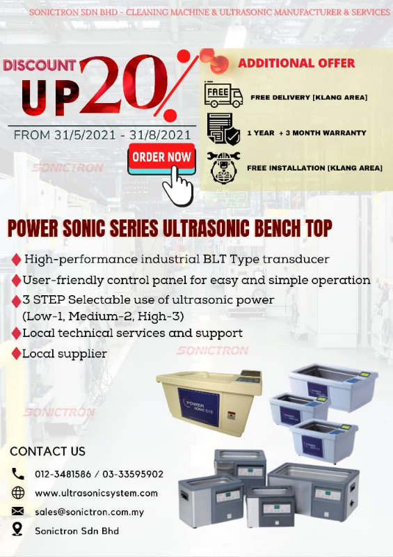 ULTRASONIC INDUSTRIAL TABLETOP MACHINE Powersonic 400 Series