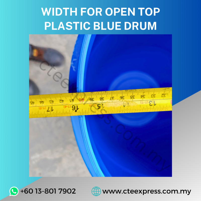 USED OPEN TOP PLASTIC BLUE DRUM - 120L