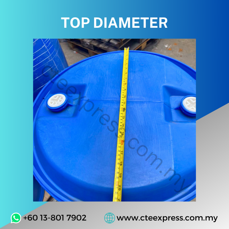 USED TIGHT HEAD PLASTIC BLUE DRUM - 200L