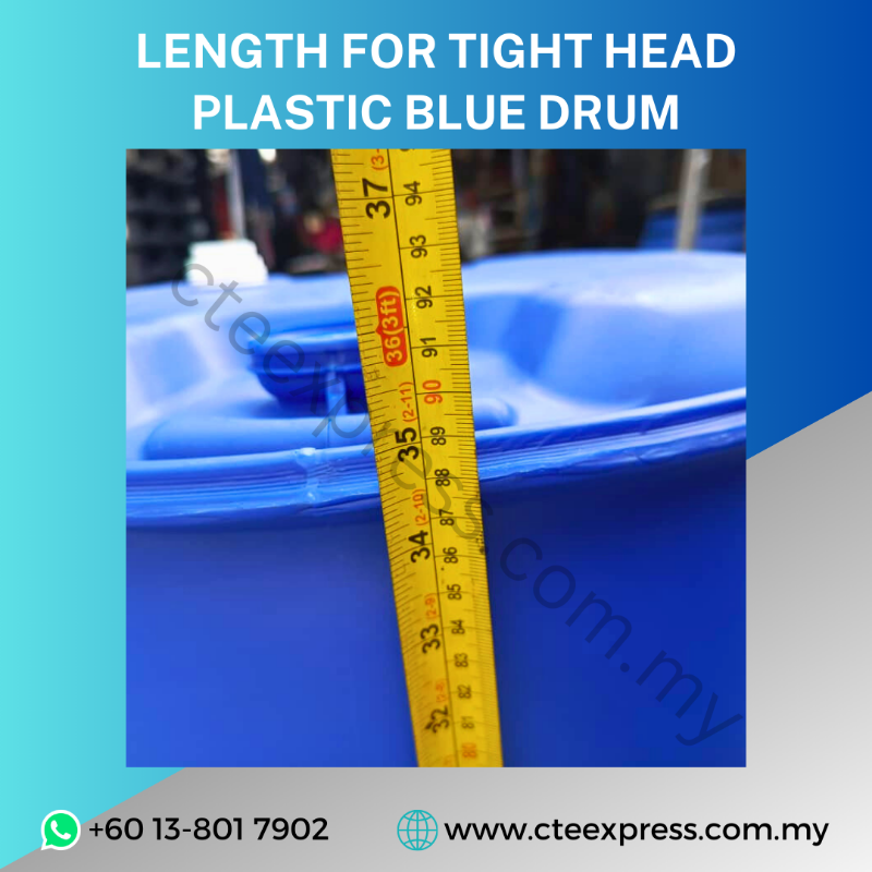 USED TIGHT HEAD PLASTIC BLUE DRUM - 200L
