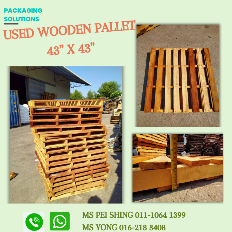 USED WOODEN PALLET 43'' X 43'', Selangor, Malaysia CTE Express