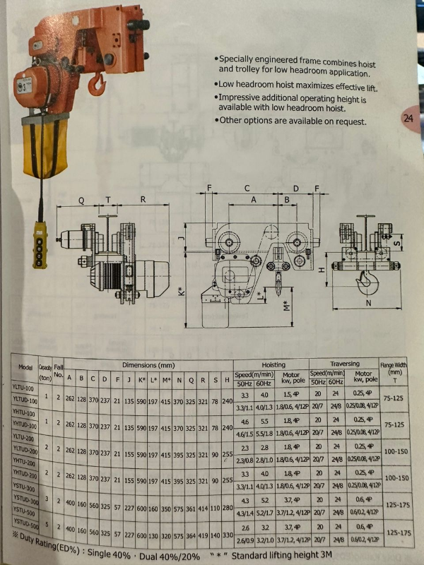 Vertex - Black Bear Electric Chain Hoist  