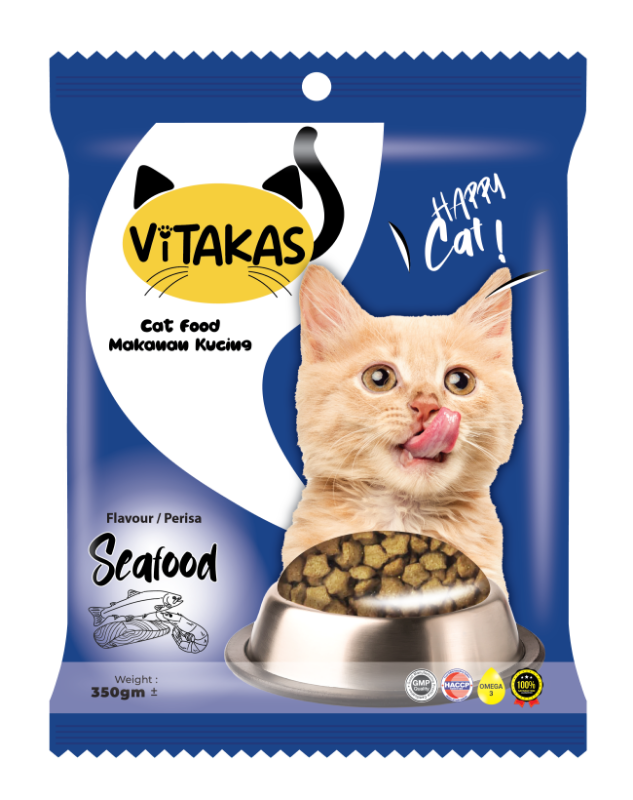 Vitakas Dry Cat Food 350gm - Seafood