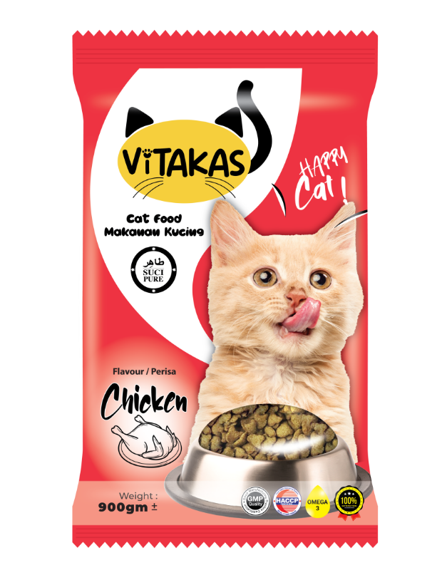 Vitakas Dry Cat Food 900gm - Chicken