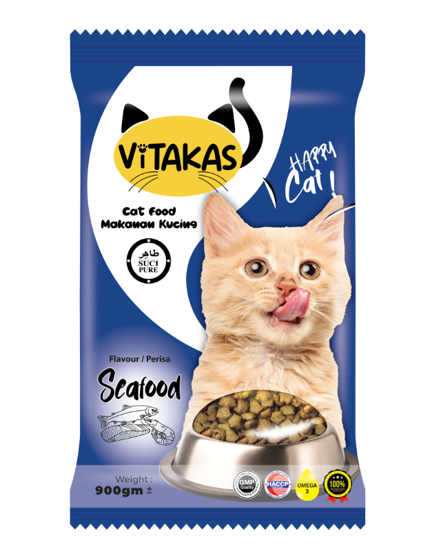 Vitakas Dry Cat Food 900gm - Seafood