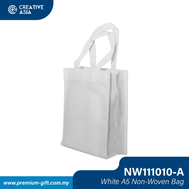 White A5 (90GSM) Non-Woven Bag 17.8cm(W) x 21.6cm(H) NW111010-A