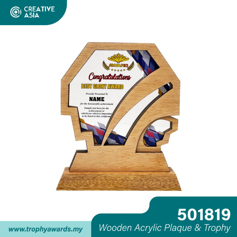 Wooden Acrylic Plaque & Trophy (501819)