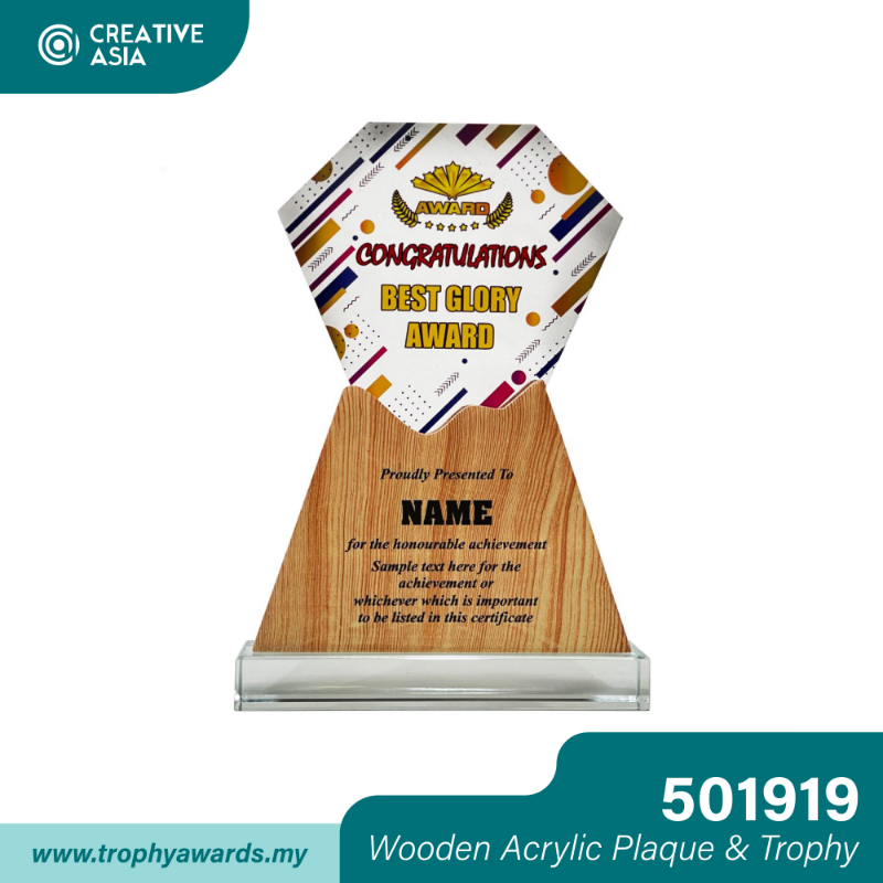 Wooden Acrylic Plaque & Trophy (501919)